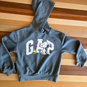 GAP Kids Olive Green Hoodie with Snoopy and Woodstock Size M